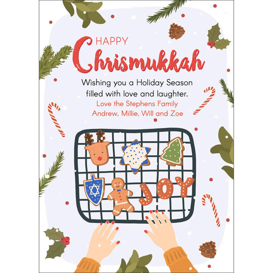 Chrismukkah Cookies Flat Holiday Cards